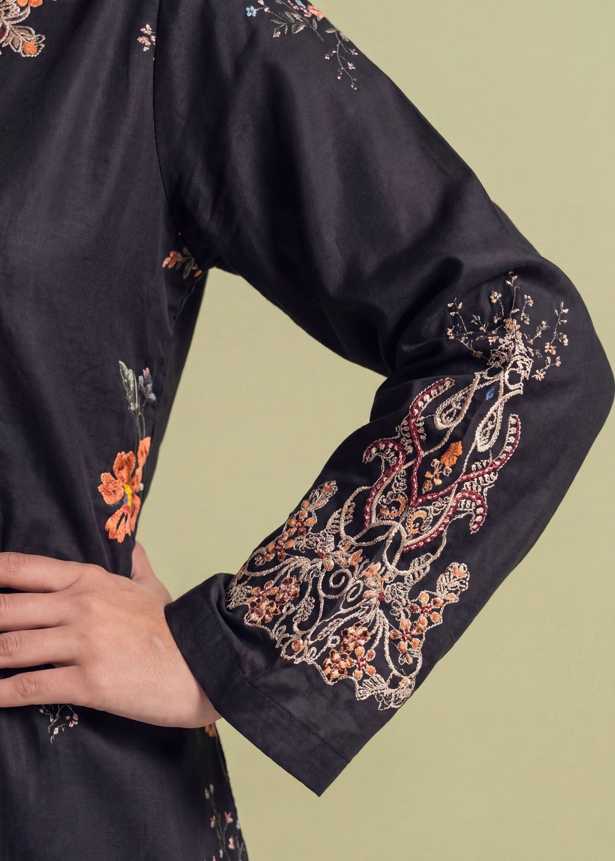 Ladies Black Patchwork Lawn Shalwar Kameez Online in UK USA Canada