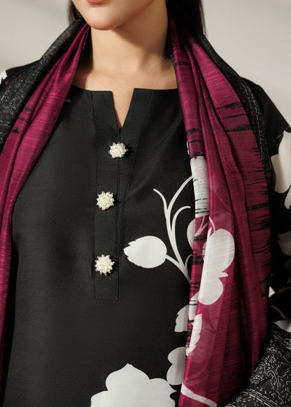 Ladies Black Printed Shalwar Kameez Online in UK USA Canada
