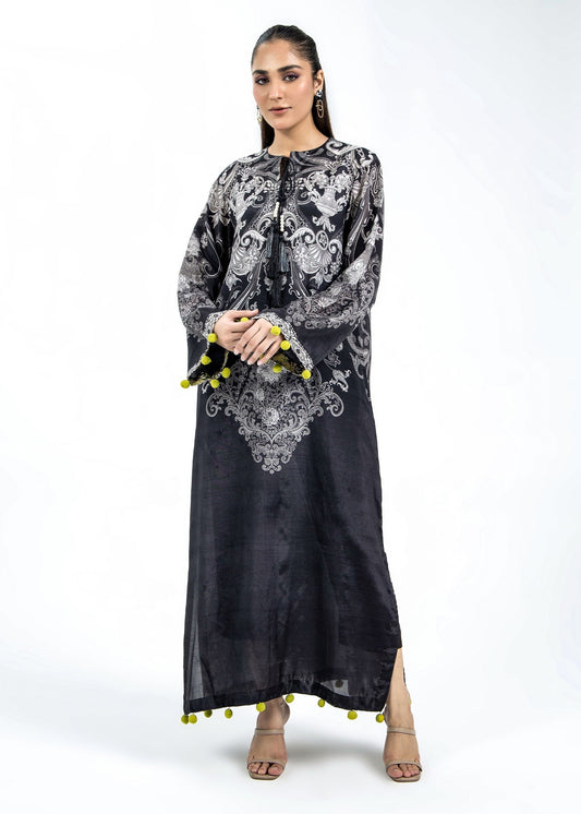 Ladies Black Raw Silk Kaftan Salwar Kameez Online in UK USA Canada