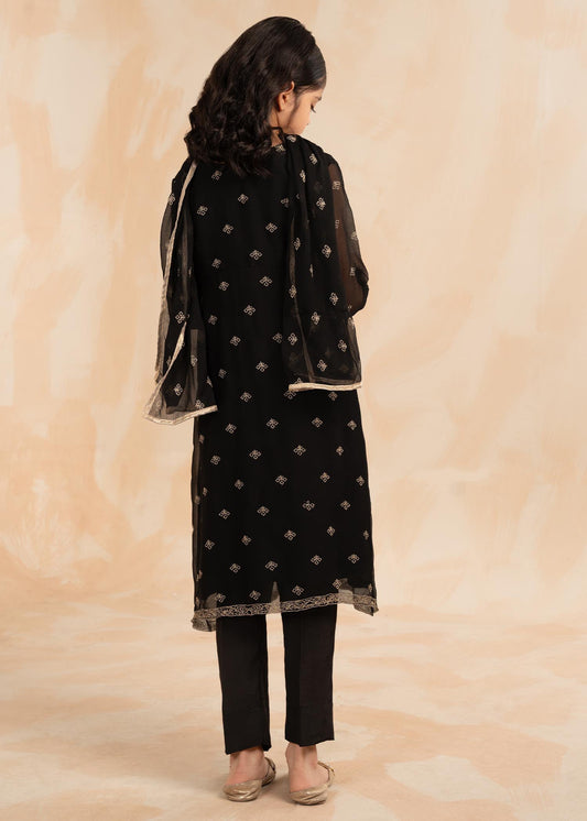Ladies Black Raw Silk Salwar Kameez Online in KSA Riyadh Saudi Arabia Oman Bahrain Qatar