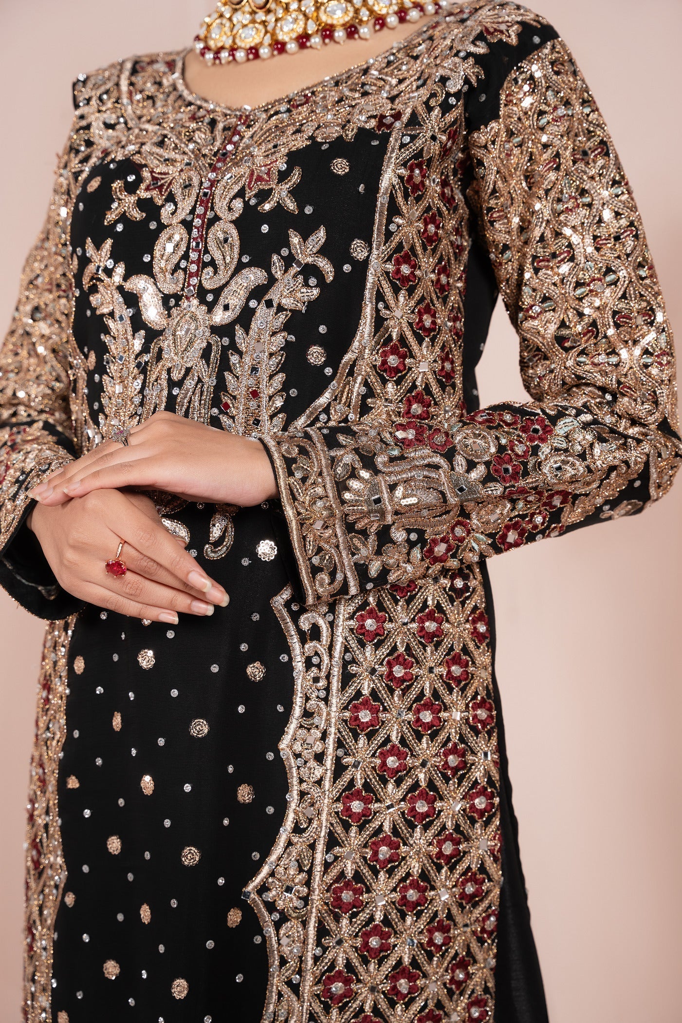 Ladies Black Raw Silk Trouser Chiffon Suit Online in UK USA Canada