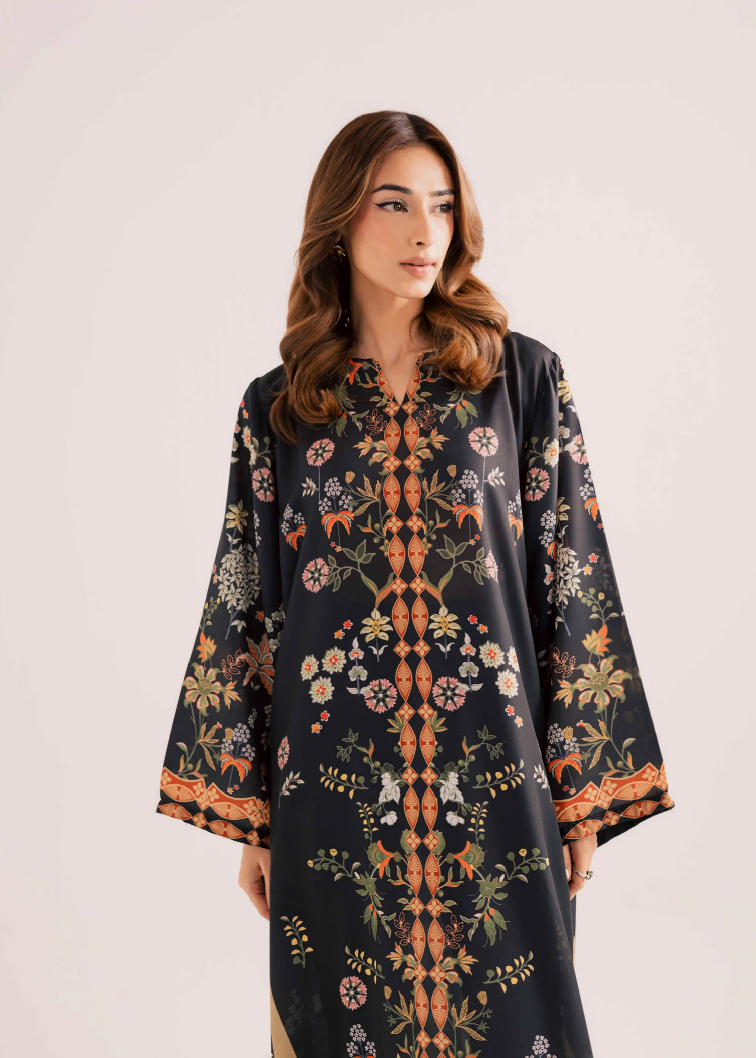 Ladies Black Silk Kaftan Top Online in UK USA Canada