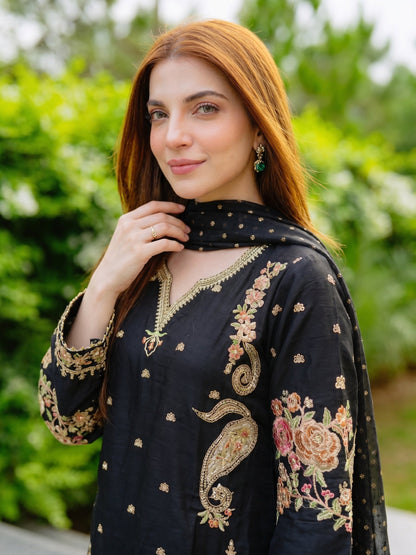 Ladies Black Silk Shalwar Kameez Online in KSA Riyadh Saudi Arabia Oman Bahrain Qatar
