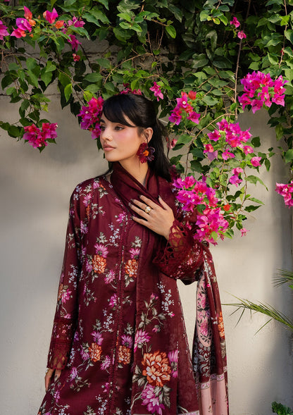 Ladies Blood Red Lawn Suit Online in UK USA Canada