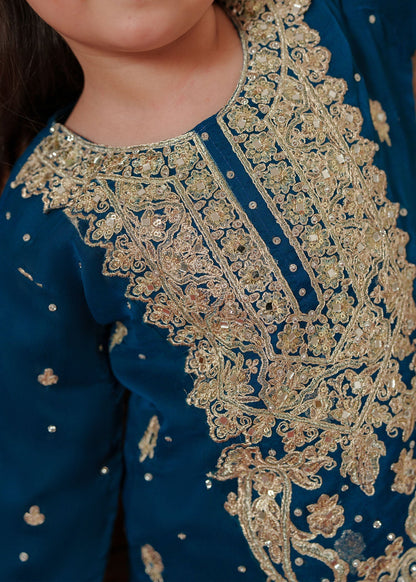 Ladies Blue Chiffon Shalwar Kameez Online in UK USA Canada