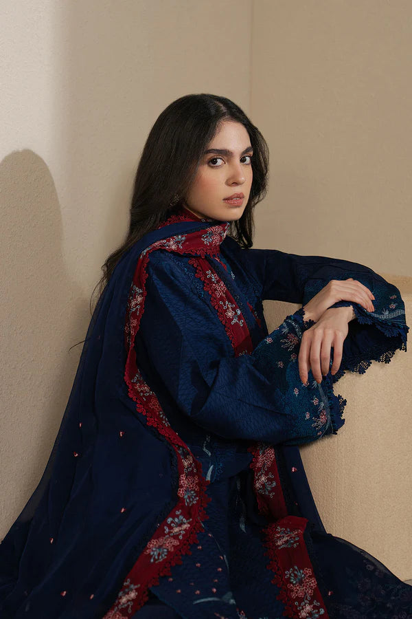 Ladies Blue Luxury Lawn Shalwar Kameez Online in UK USA Canada