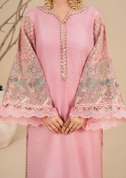 Ladies Blush Pink Embroidered Silk Viscose Kurta Suit Online in Dubai UAE Abudhabi Ajman Sharjah