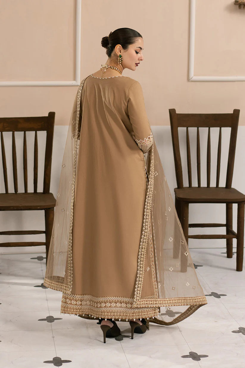 Ladies Brown Chikankari Shalwar Kameez Online in UK USA Canada