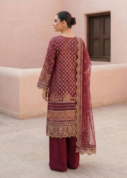 Ladies Brown Embroidered Lawn Festive Wear Suit Online in UK USA Canada