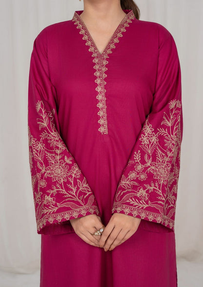 Ladies Burgundy Embroidered Lawn Shalwar Kameez Online in UK USA Canada