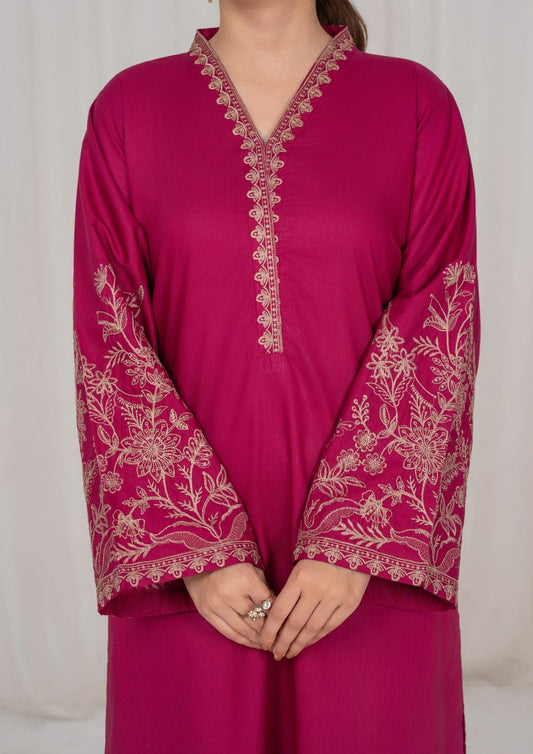 Ladies Burgundy Embroidered Lawn Shalwar Kameez Online in UK USA Canada