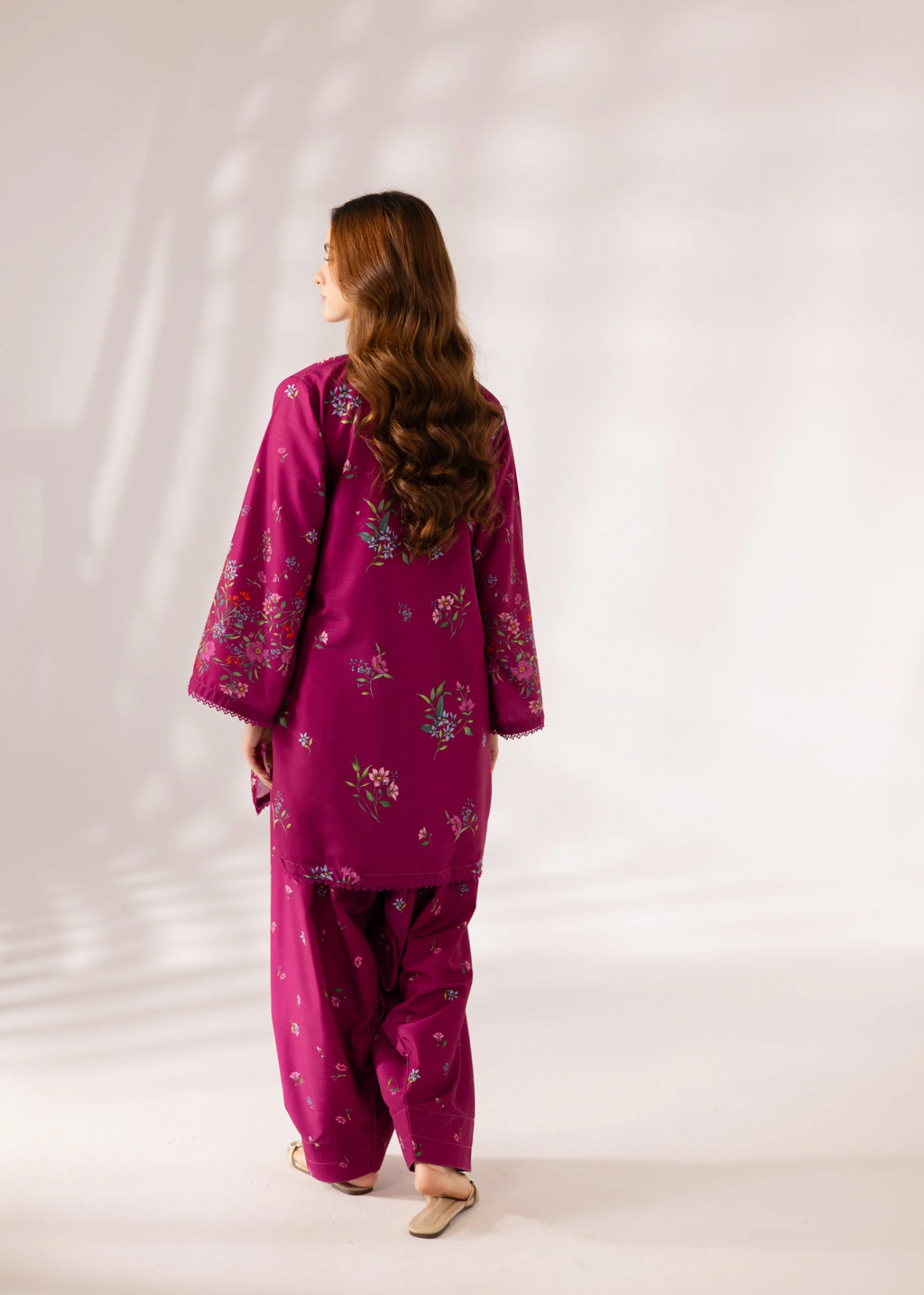 Ladies Burgundy Pure Lawn Kurti Online in UK USA Canada