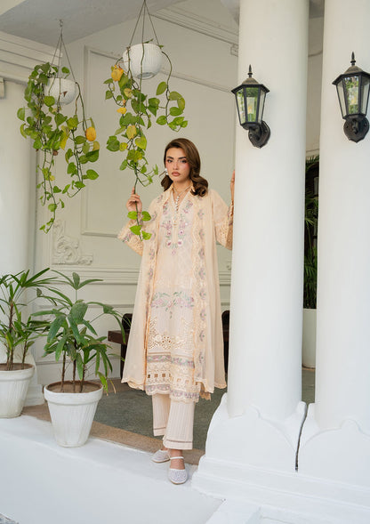 Ladies Buttercream Embroidered Shalwar Kameez Online in UK USA Canada