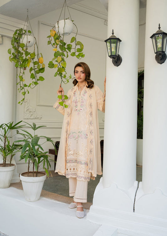 Ladies Buttercream Embroidered Shalwar Kameez Online in UK USA Canada