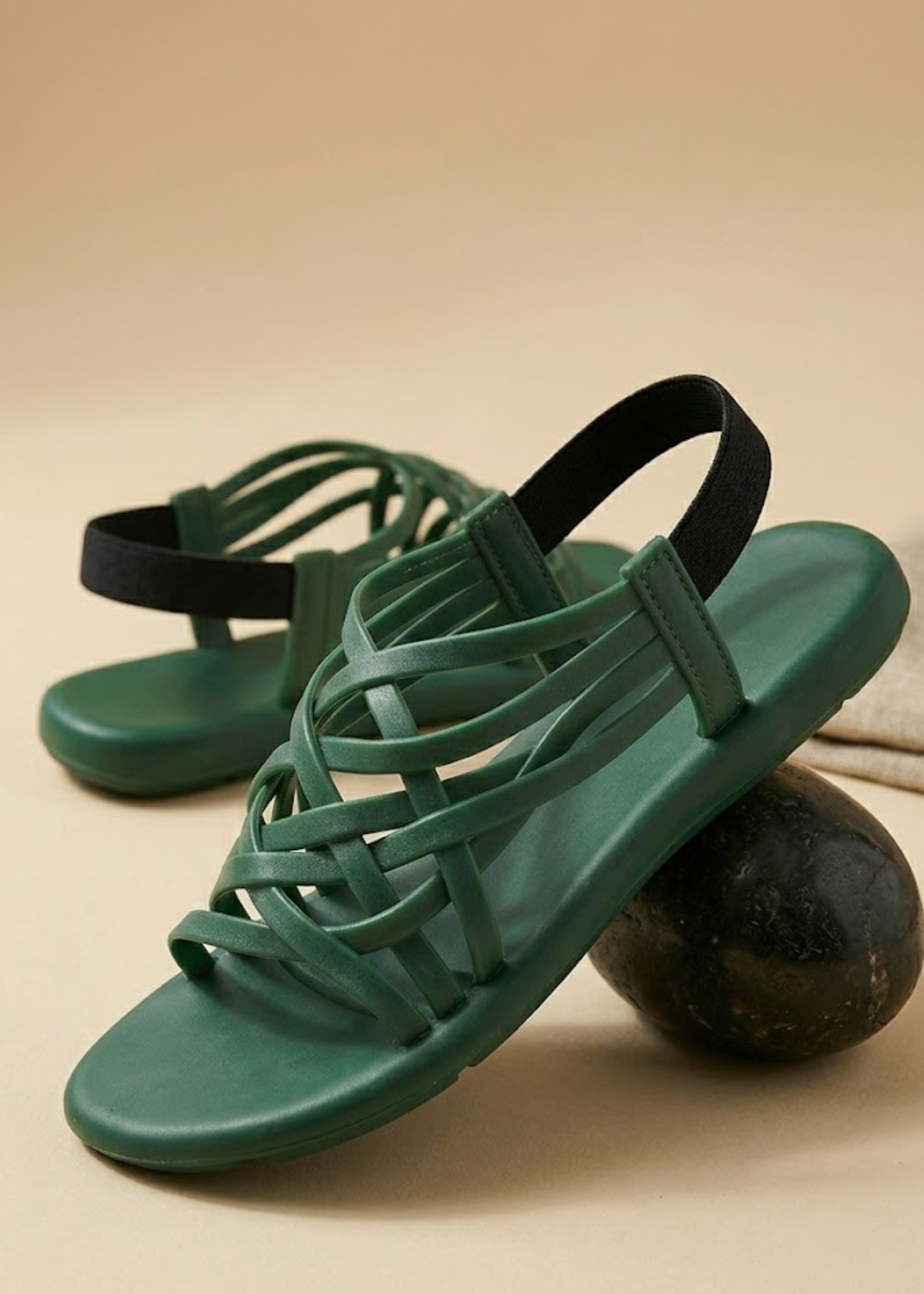 Ladies Casual Dark Green Sandals Online in KSA Riyadh Saudi Arabia Oman Bahrain Qatar