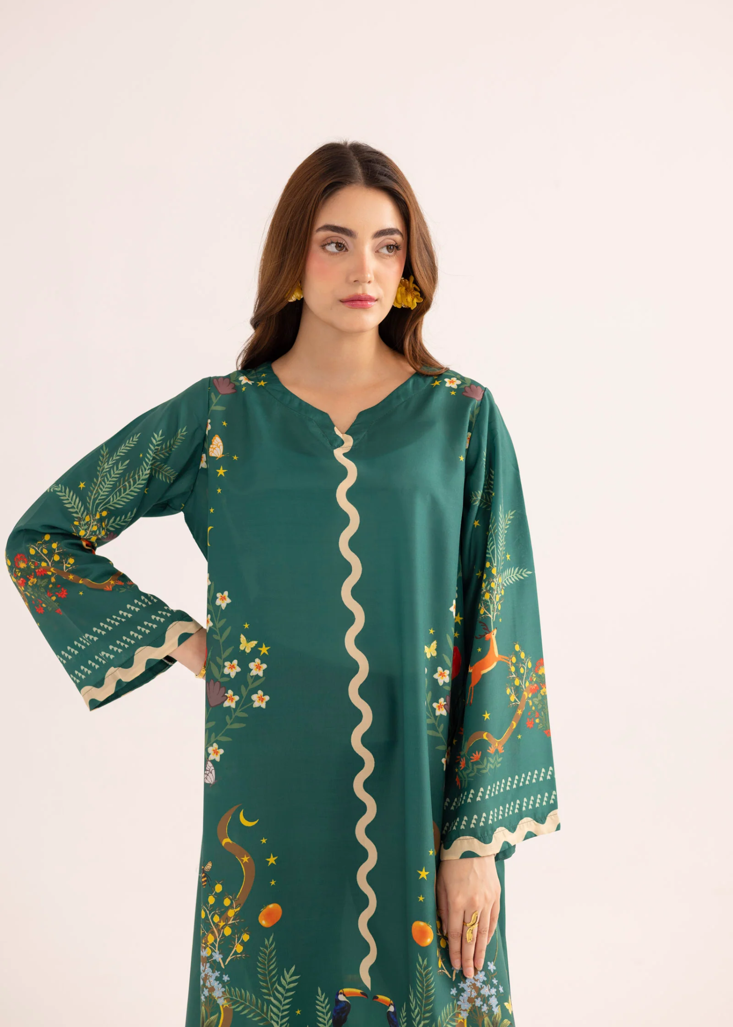 Ladies Casual Kaftan in Sea Green Online in UK USA Canada