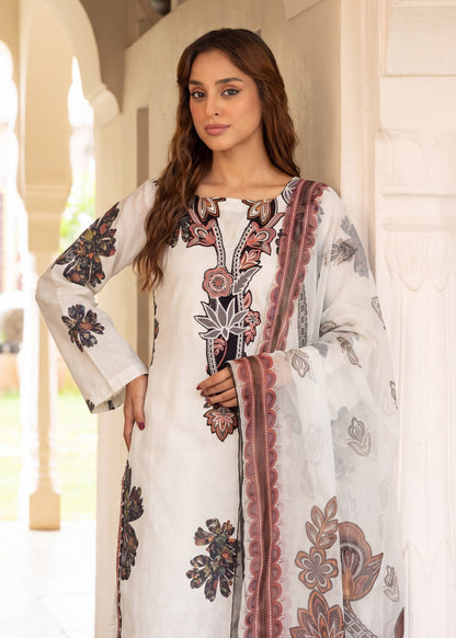 Ladies Chalk Embroidered Lawn Salwar Suit Online in UK USA Canada