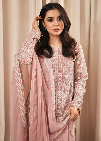 Ladies Chiffon Blush Pink Gharara Dress Material Online in Sri Lanka India Australia
