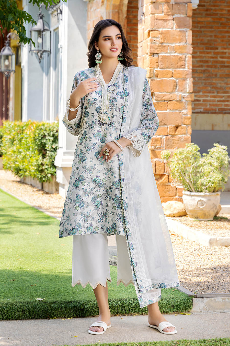 Ladies Digital Print Cotton Suit with Dupatta Online in Dubai DXB UAE Abudhabi Meena Bazaar