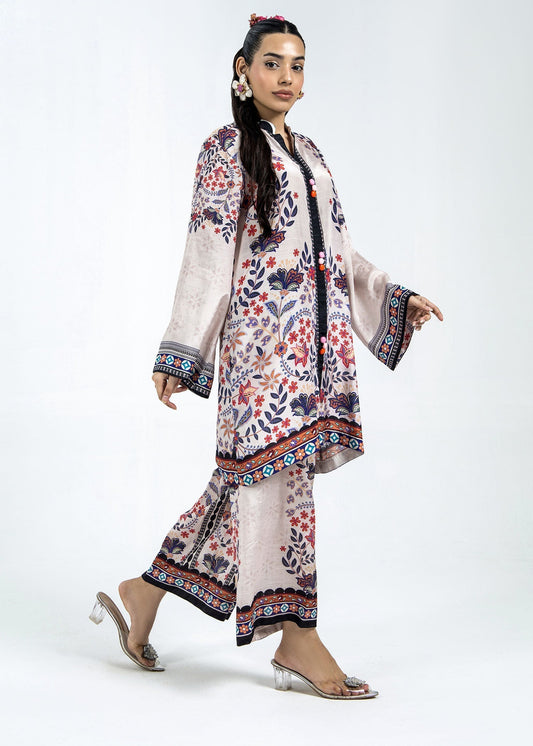 Ladies Digital Print Raw Silk Co-Ord Set Online in UK USA Canada