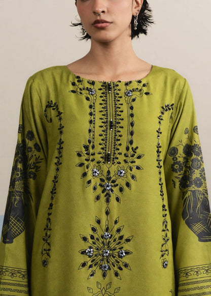 Ladies Embellished Apple Green Kaftan Online in UK USA Canada