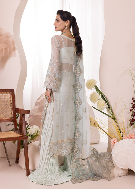 Ladies Embellished Aquamarine Shalwar Kameez Online in UK USA Canada