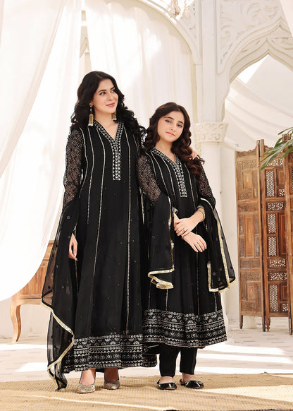 Ladies Embellished Black Floor-Length Anarkali Suit Online in UK USA Canada