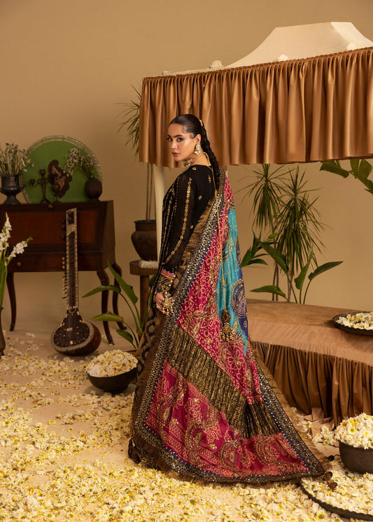 Ladies Embellished Black Lehenga Suit Online in UK USA Canada