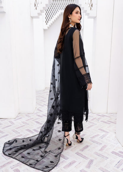 Ladies Embellished Black Organza Shalwar Kameez Online in UK USA Canada