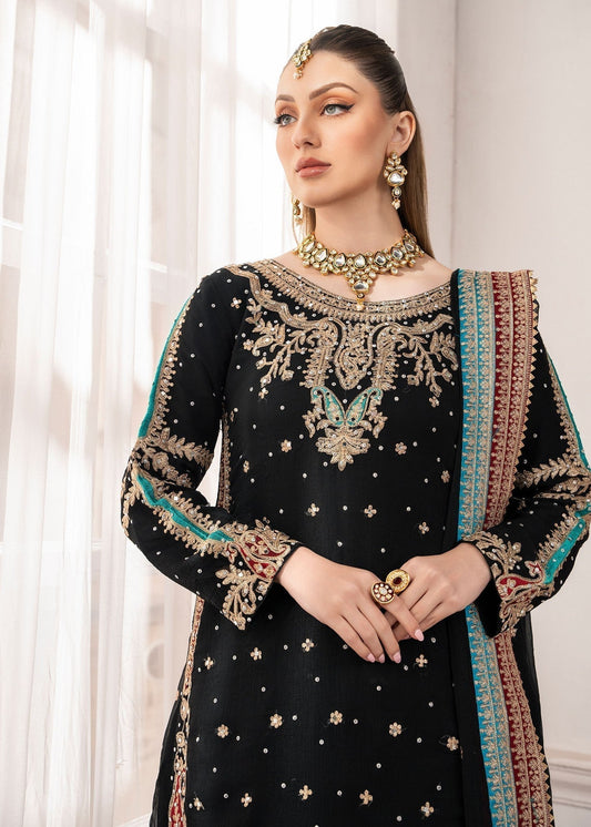 Ladies Embellished Black Shalwar Kameez Online in UK USA Canada