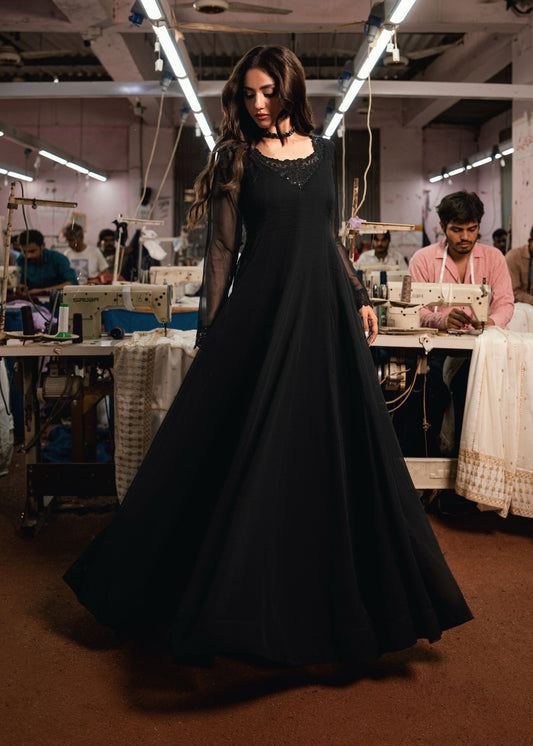 Ladies Embellished Black Shalwar Kameez Online in UK USA Canada