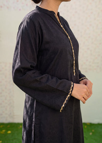 Ladies Embellished Black Short Kurta Suit Online in UK USA Canada
