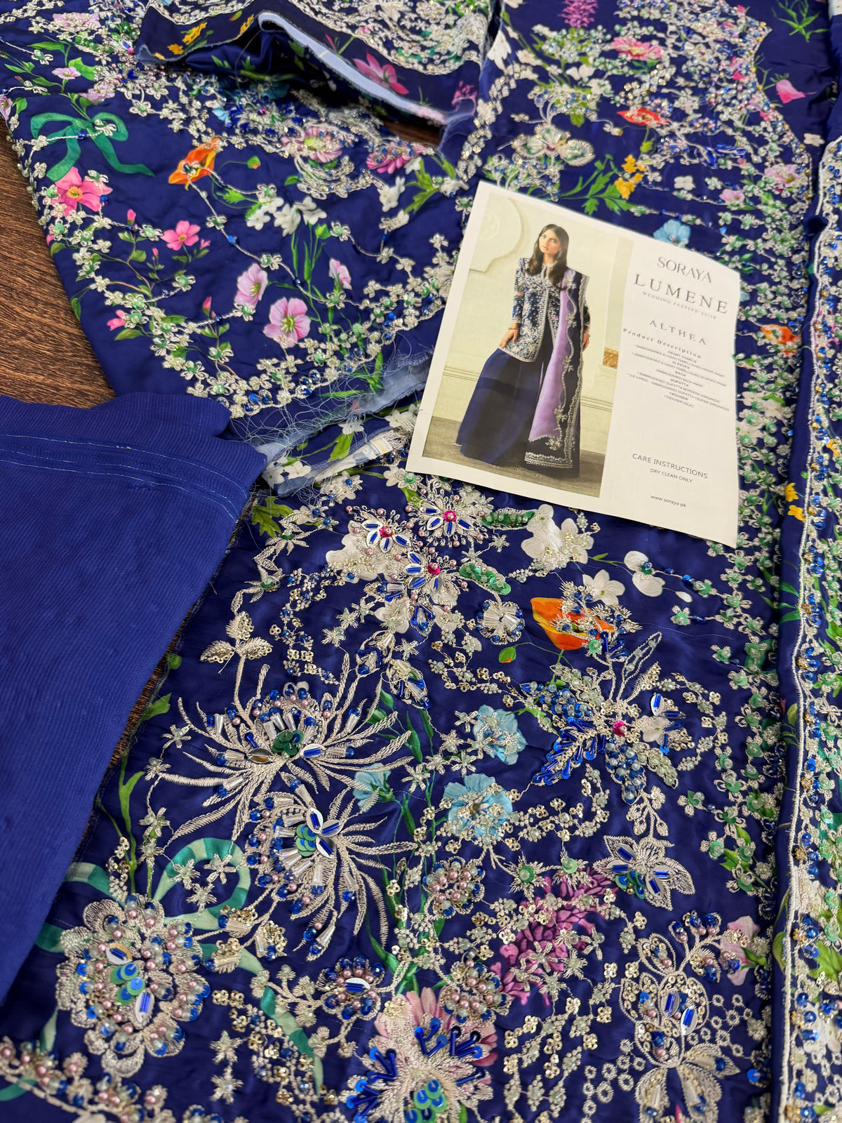 Ladies Embellished Blue Chiffon Salwar Kameez Online in UK USA Canada
