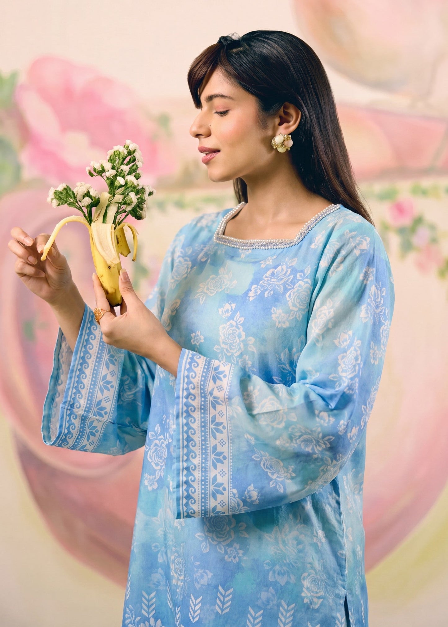 Ladies Embellished Blue Lagoon Shalwar Kameez Online in UK USA Canada