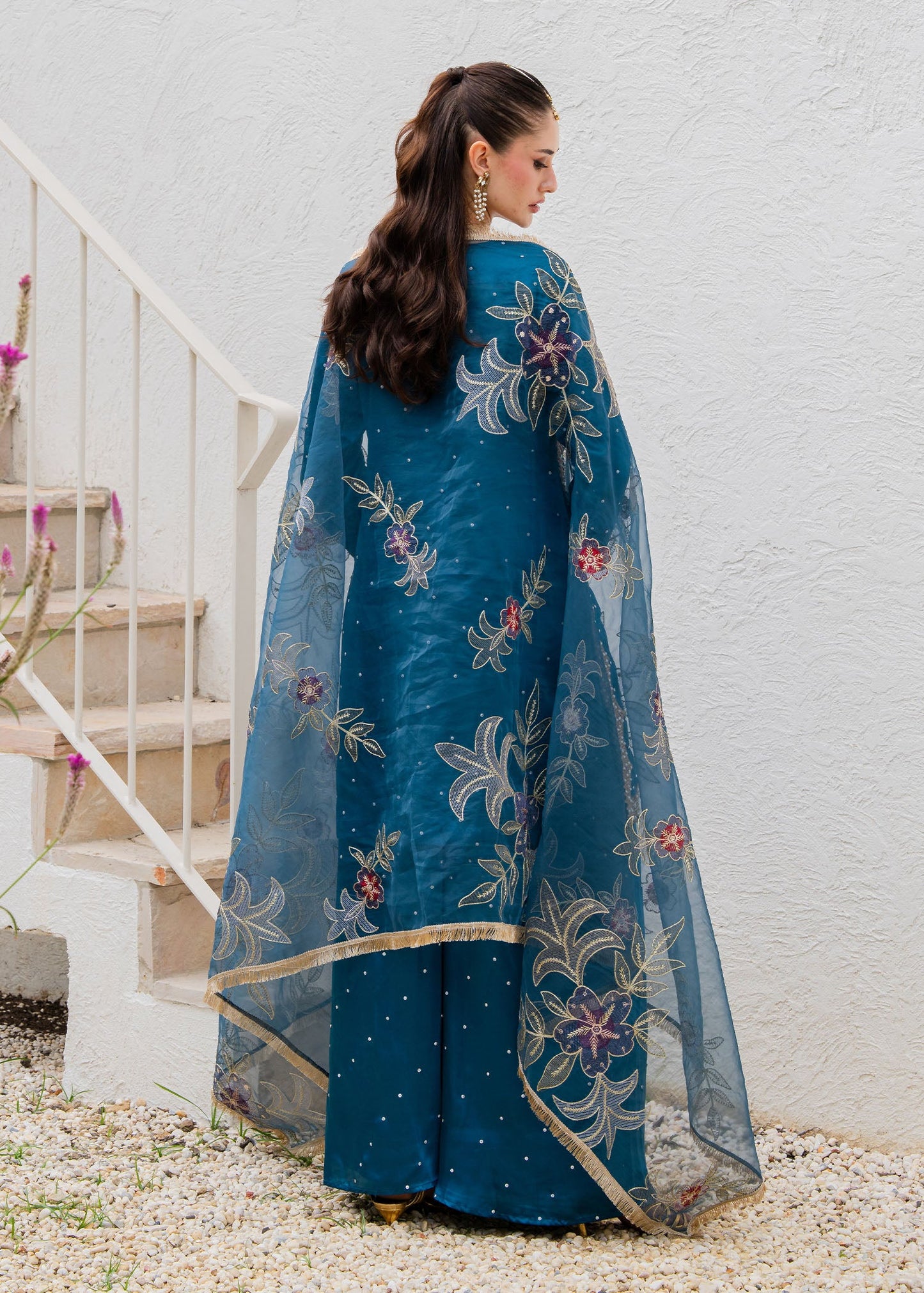 Ladies Embellished Charmuse Straight Cut Kurta Online in UK USA Canada