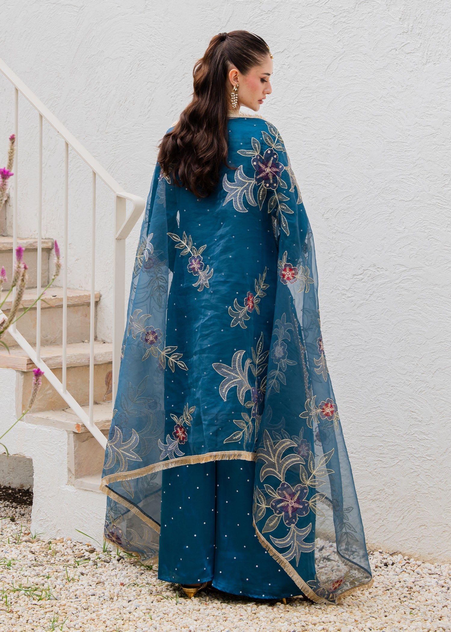 Ladies Embellished Charmuse Straight Cut Kurta Online in UK USA Canada