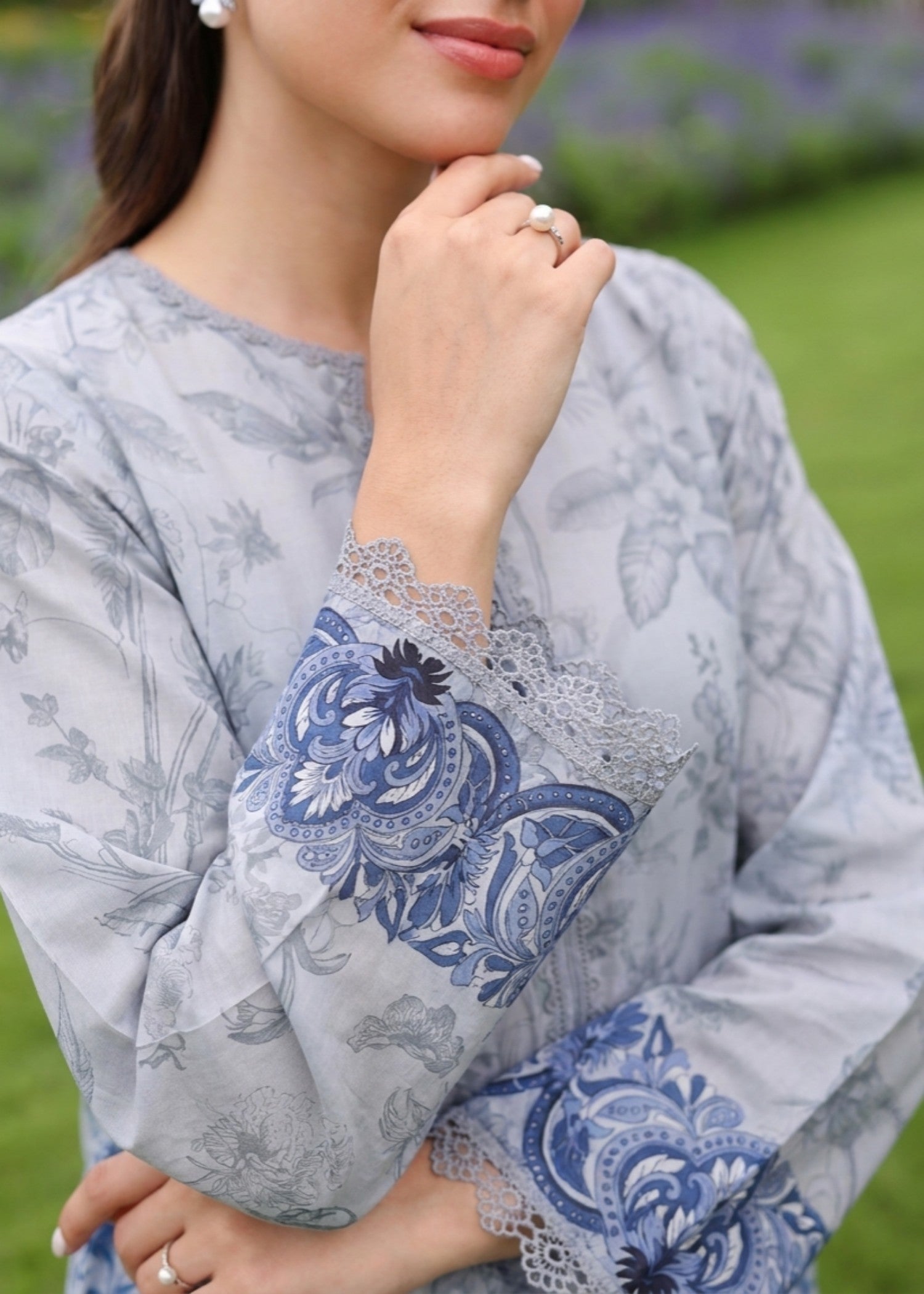 Ladies Embellished Cloud Blue Shalwar Kameez Online in UK USA Canada
