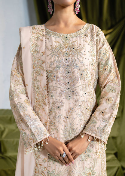 Ladies Embellished Cream Shalwar Kameez Online in UK USA Canada