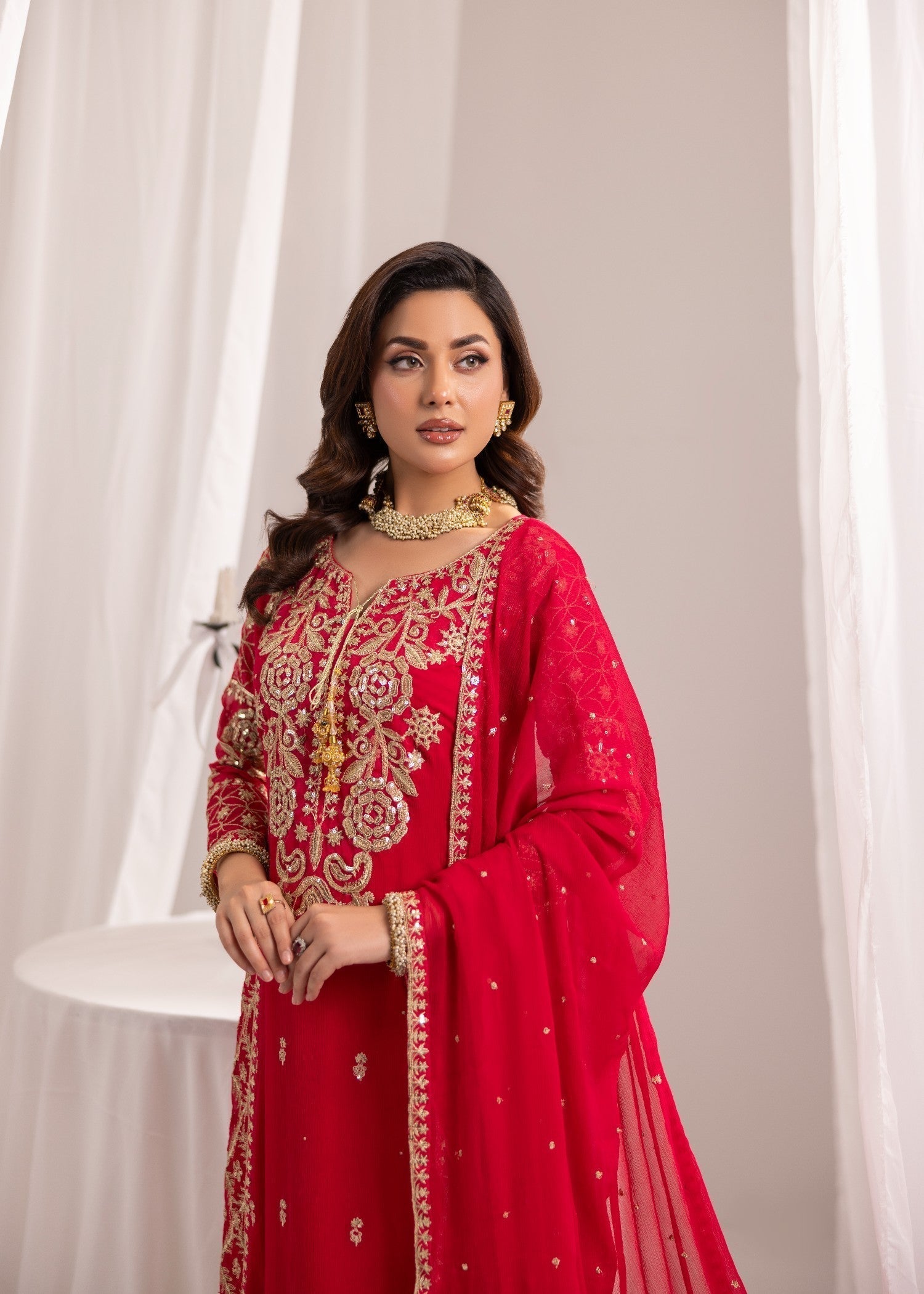 Ladies Embellished Hot Pink Shalwar Kameez Online in UK USA Canada