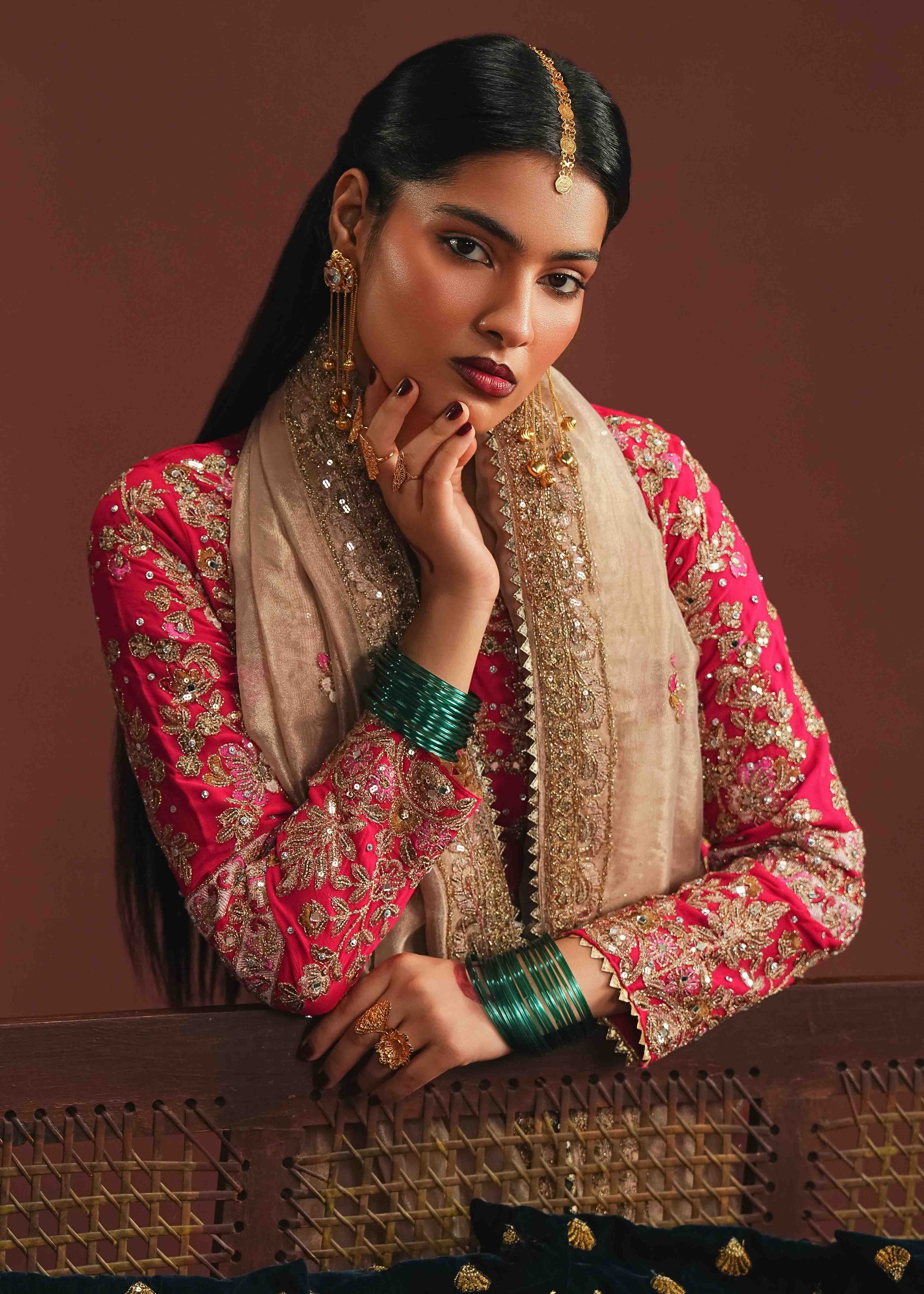 Ladies Embellished Hot Pink Shalwar Kameez Online in UK USA Canada