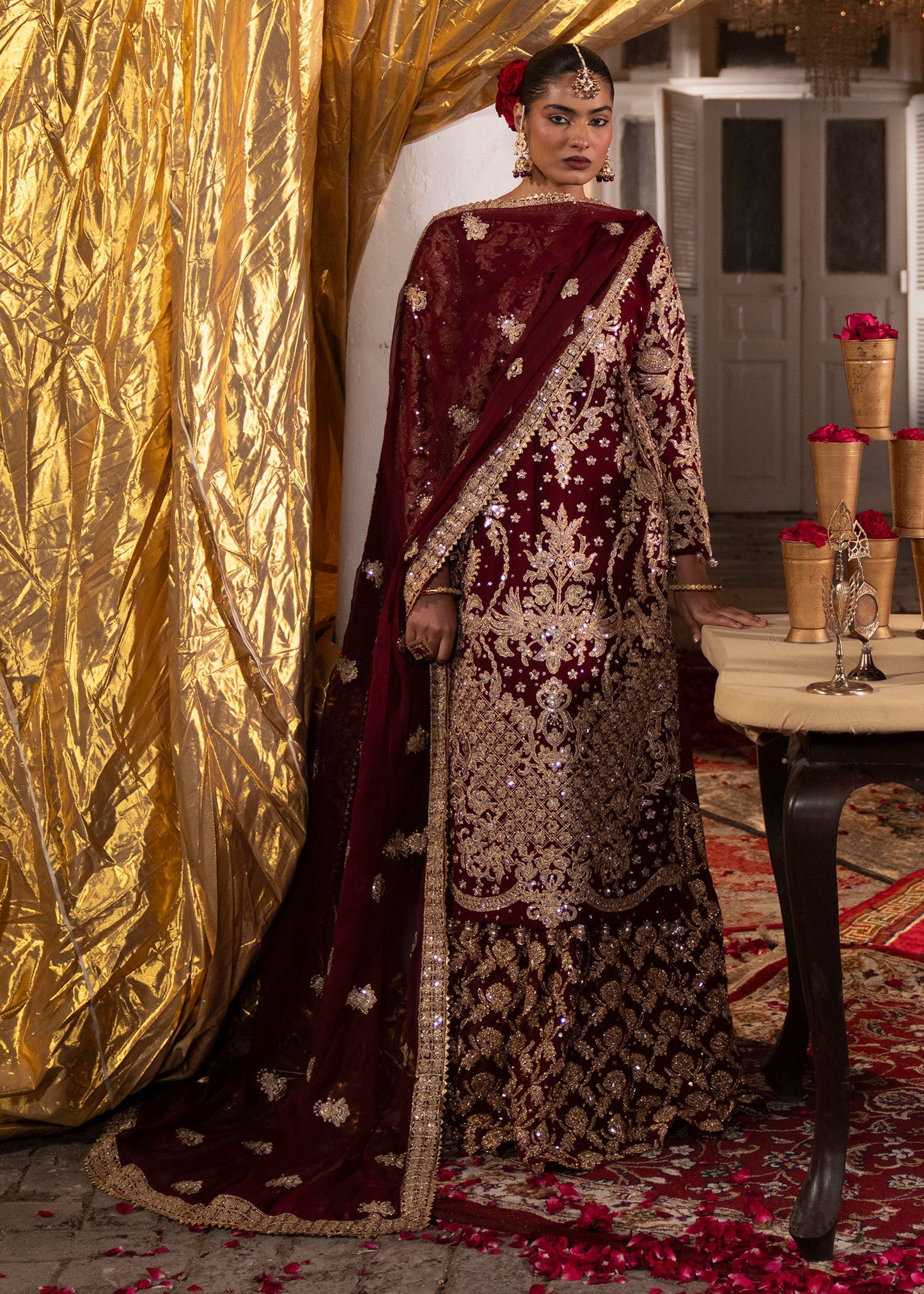 Ladies Embellished Ivory Bridal Lehenga Choli Online in UK USA Canada