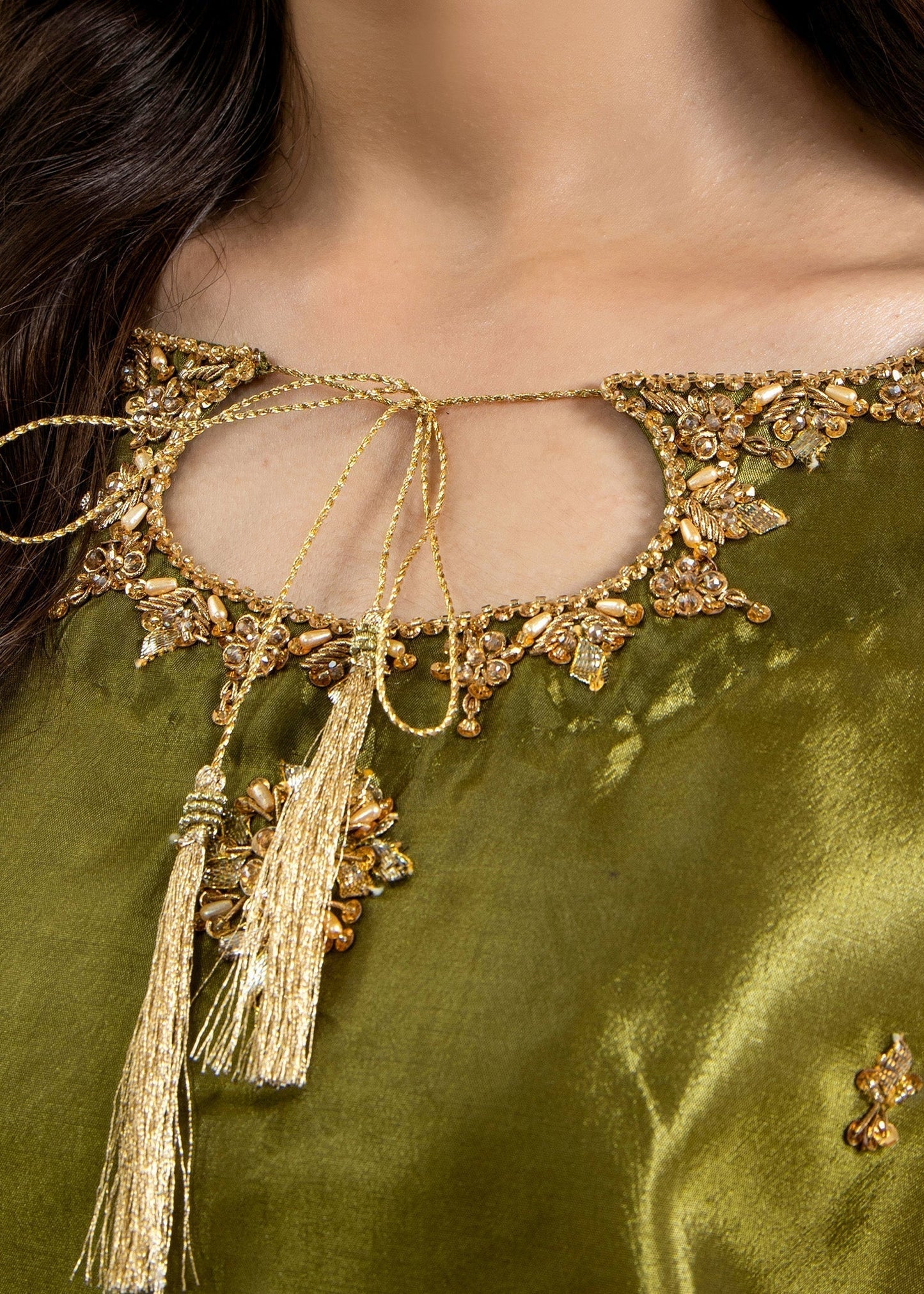Ladies Embellished Kattan Silk Kurta Set Online in UK USA Canada