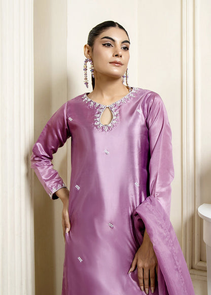 Ladies Embellished Kattan Silk Partywear Suit Online in UK USA Canada