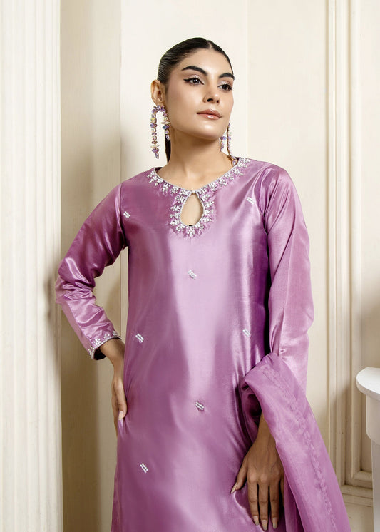 Ladies Embellished Kattan Silk Partywear Suit Online in UK USA Canada