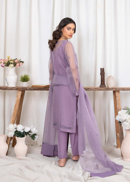 Ladies Embellished Lilac Organza Shalwar Kameez Online in UK USA Canada