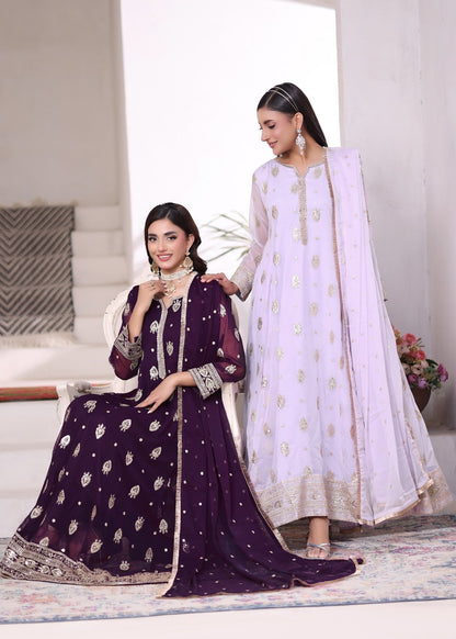 Ladies Embellished Lilac Pishwas Suit Online in UK USA Canada