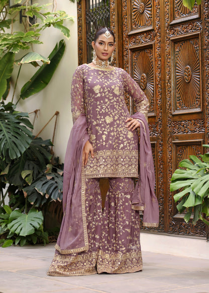 Ladies Embellished Lilac Shalwar Kameez Online in UK USA Canada