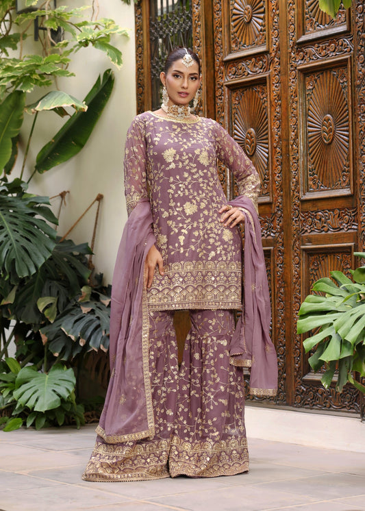 Ladies Embellished Lilac Shalwar Kameez Online in UK USA Canada