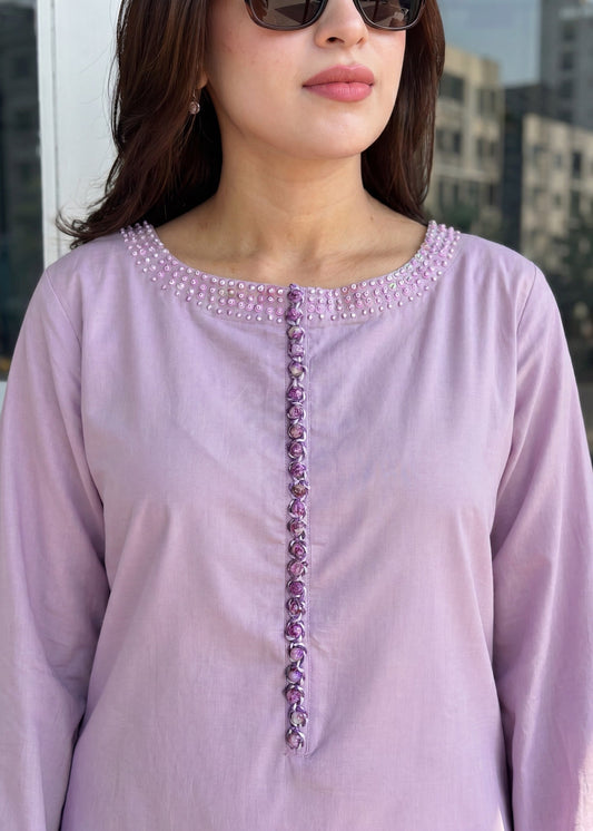 Ladies Embellished Lilac Shalwar Kameez Online in UK USA Canada