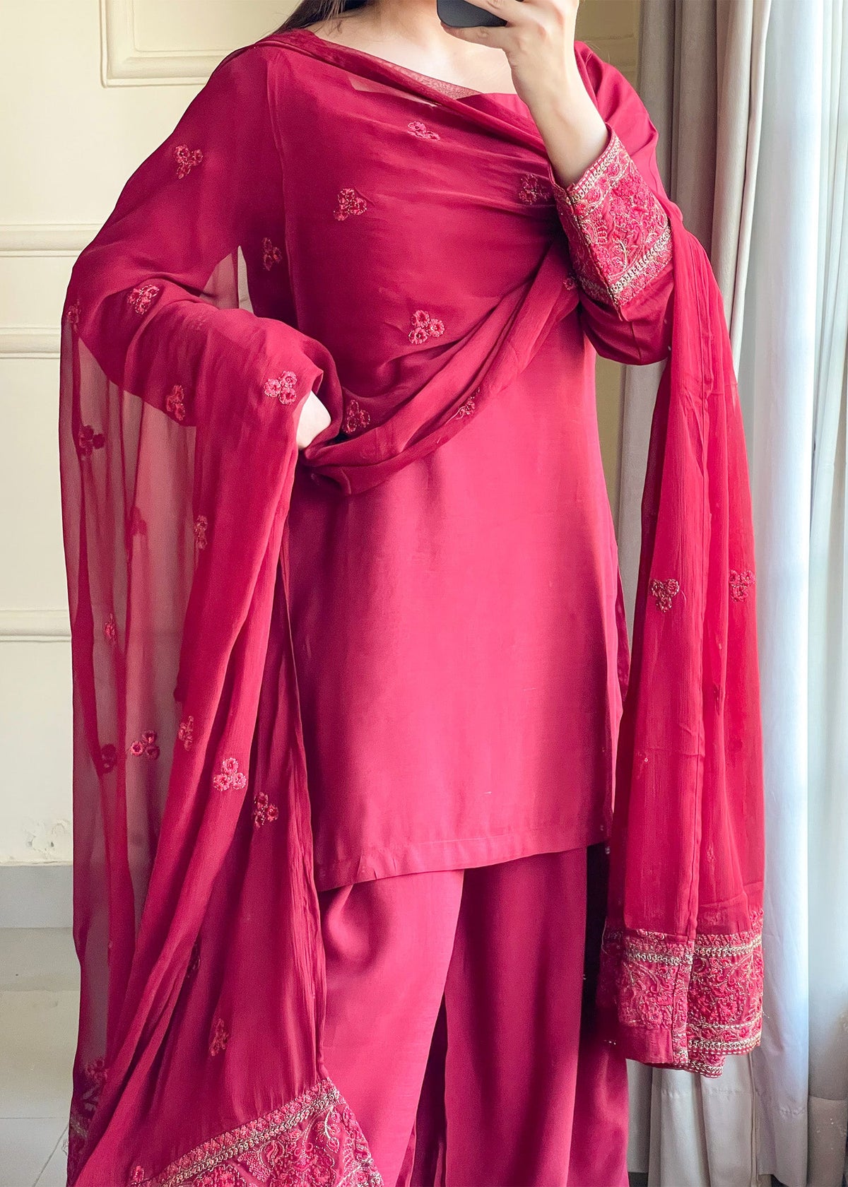 Ladies Embellished Maroon Shalwar Kameez Online in UK USA Canada